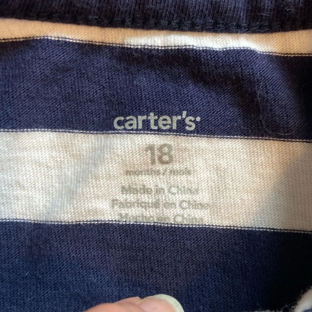 2 Carter’s Girls Short Sleeve Summer Outfits  Size 18 Months Polka Dot Stripes